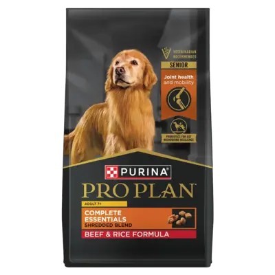 Pro Plan Adult 7+ Complete Essentials Shredded Blend Beef & Rice Formula Dry Dog Food