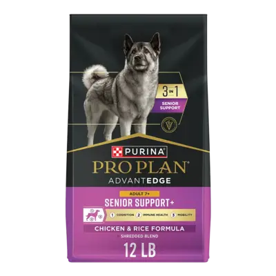 Pro Plan AdvantEDGE Adult 7+ Senior Support+ Shredded Blend Chicken & Rice Formula Dry Dog Food